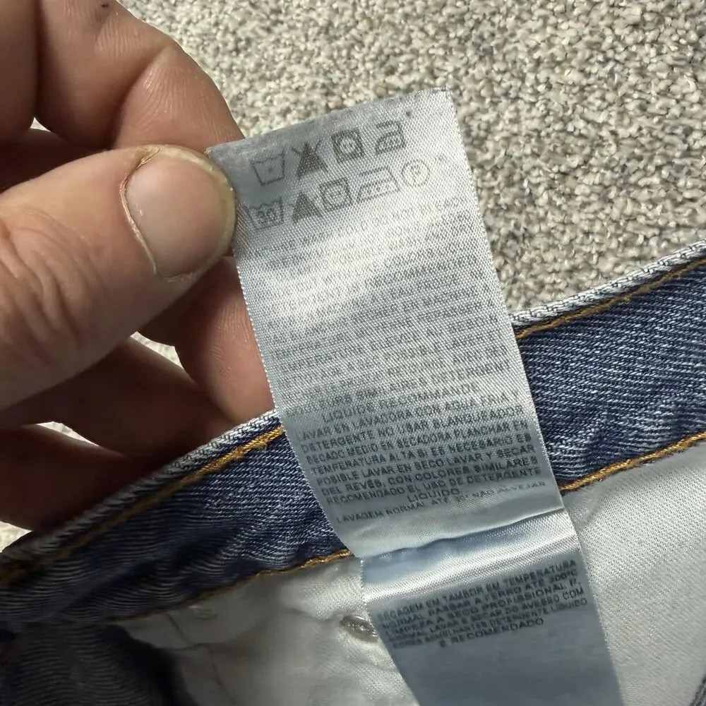 Levis 505 Jeans Mens 35x31 Blue Medium Wash Regular Fit Straight Denim Classic